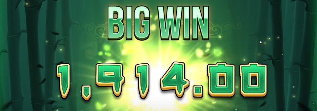 Выигрыш с большим множителем бонуса в slot Big Bamboo.